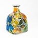 Hand Painted "Patron" Bottle Glass Bottle White Yellow Blue Flowers Abstract Retro Home Decor Decorative Glass Art