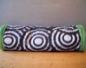 Guinea Pig or Small Pet Fleece Cuddle Tunnel in Black and White Pattern and Lime Green