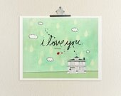 Seriously 8x10 / Typographic Print, Illustration, Digital Print, Giclee, Housewarming, Wedding, Anniversary, Valentines, Romantic, Love Art