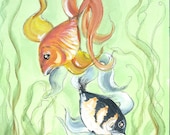 Original Art--Tropical Fish - Watercolor,  9"x12"