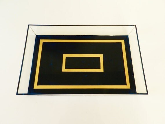 Choose Your Color Midi Lucite Tray - Gold Frame Border