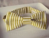 mustard and white striped bow tie for little boy: The Arnold