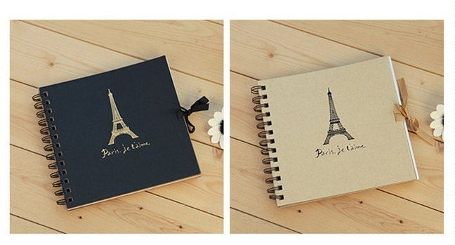 Korea DIY Kraft Paper Vintage Scrapbook Album Photo Album Sets -Eiffel Tower