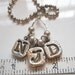 Personalized Silver Initial Necklace, Eco friendly Charm Holder, Three Letters, Custom Pendant, Fashion Accessory New Mom Gift