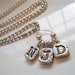 Personalized Silver Initial Necklace, Eco friendly Charm Holder, Three Letters, Custom Pendant, Fashion Accessory New Mom Gift