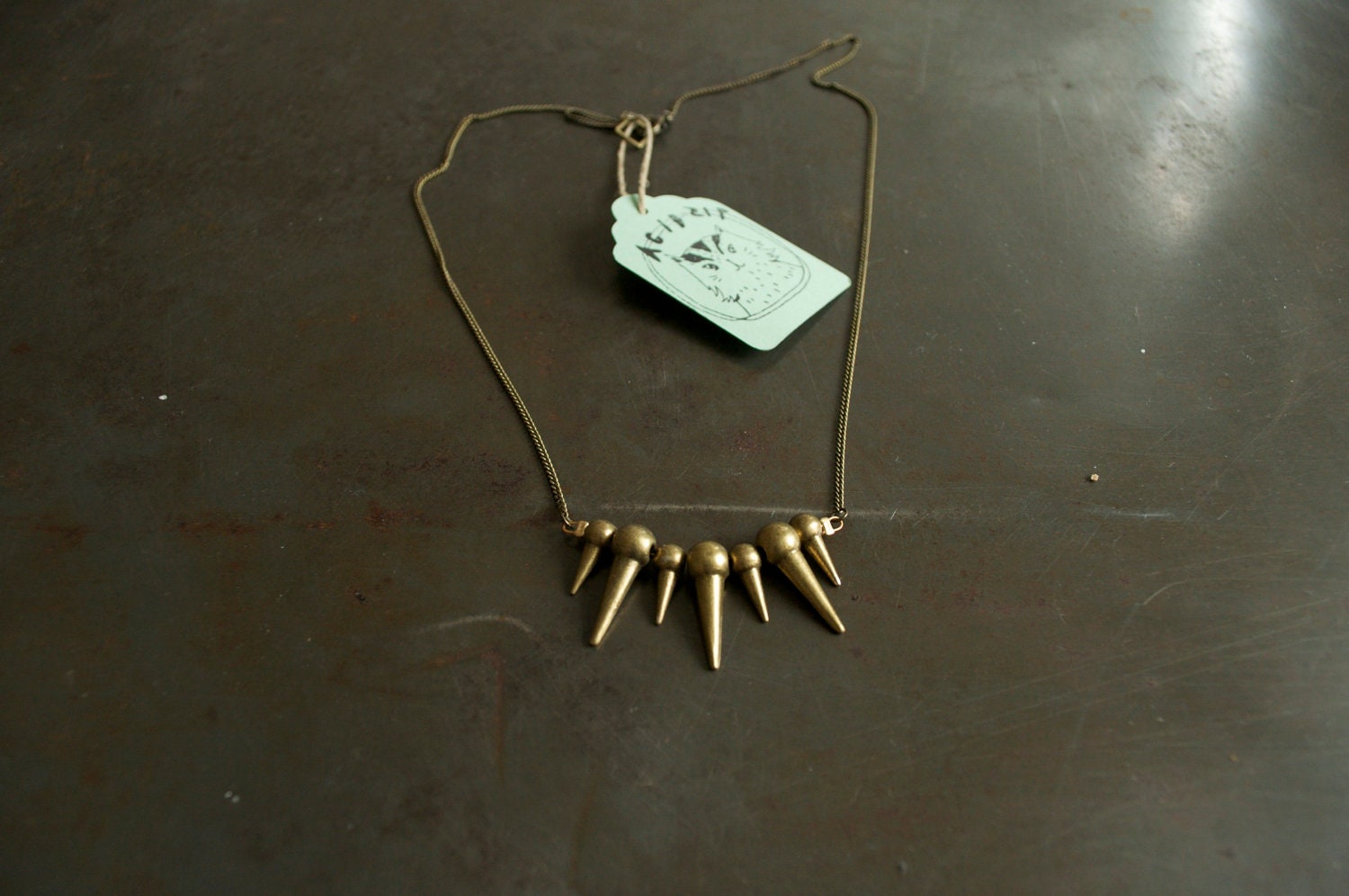 Brass Spike Necklace