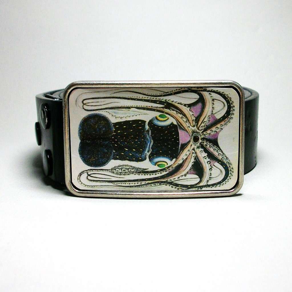 Black Squid Octopus Belt Buckle Unique Gift for Men or Women