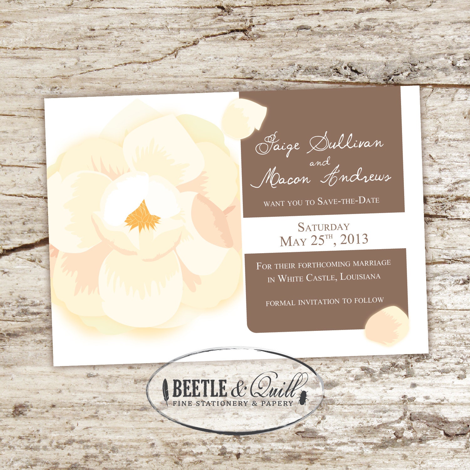 Modern Magnolia Printable Save the Date