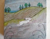 The sprint - Mixed media painting on canvas