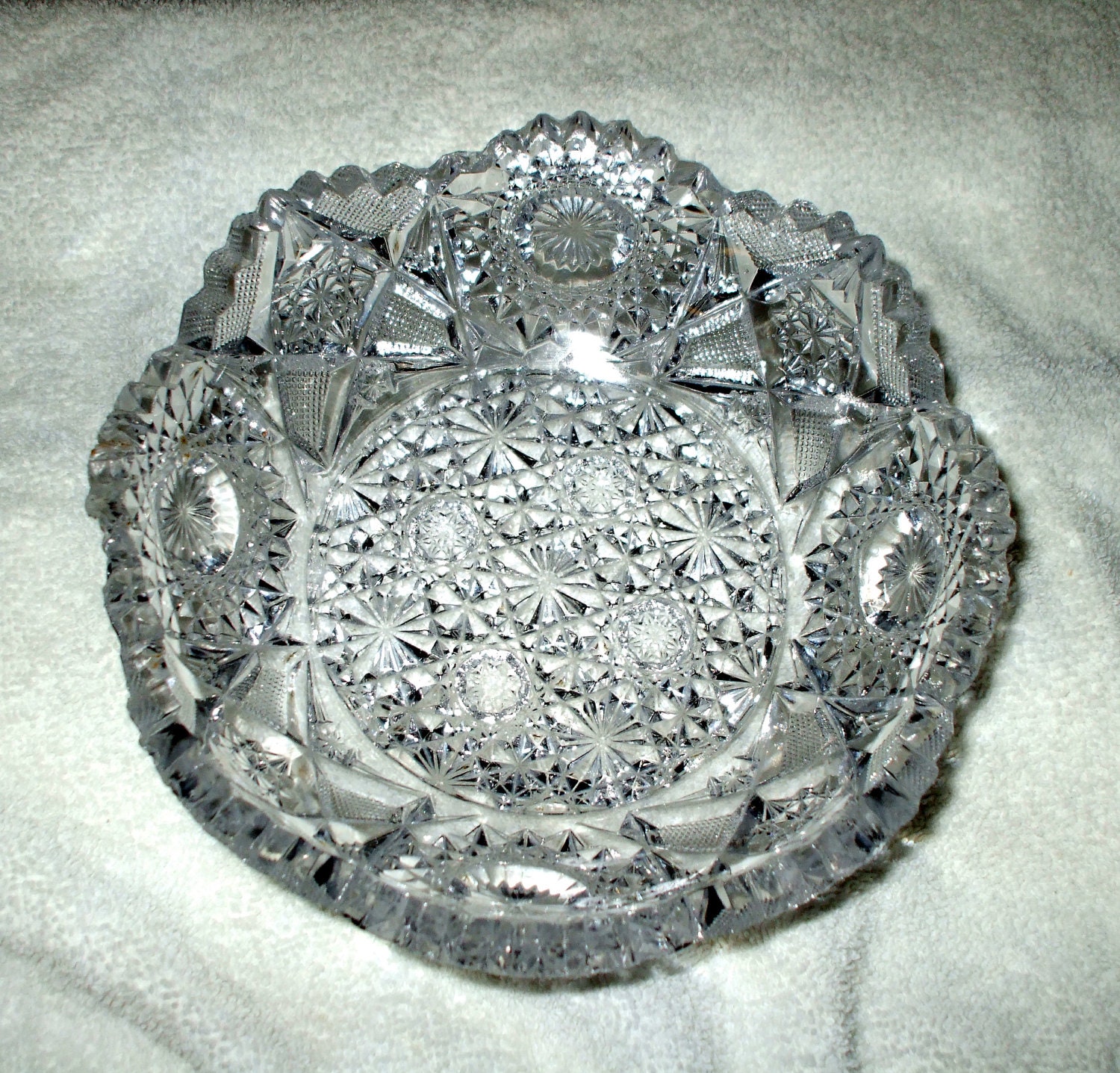 Crystal Cut Glass Bowl Antique Vintage Gorgeous SALE