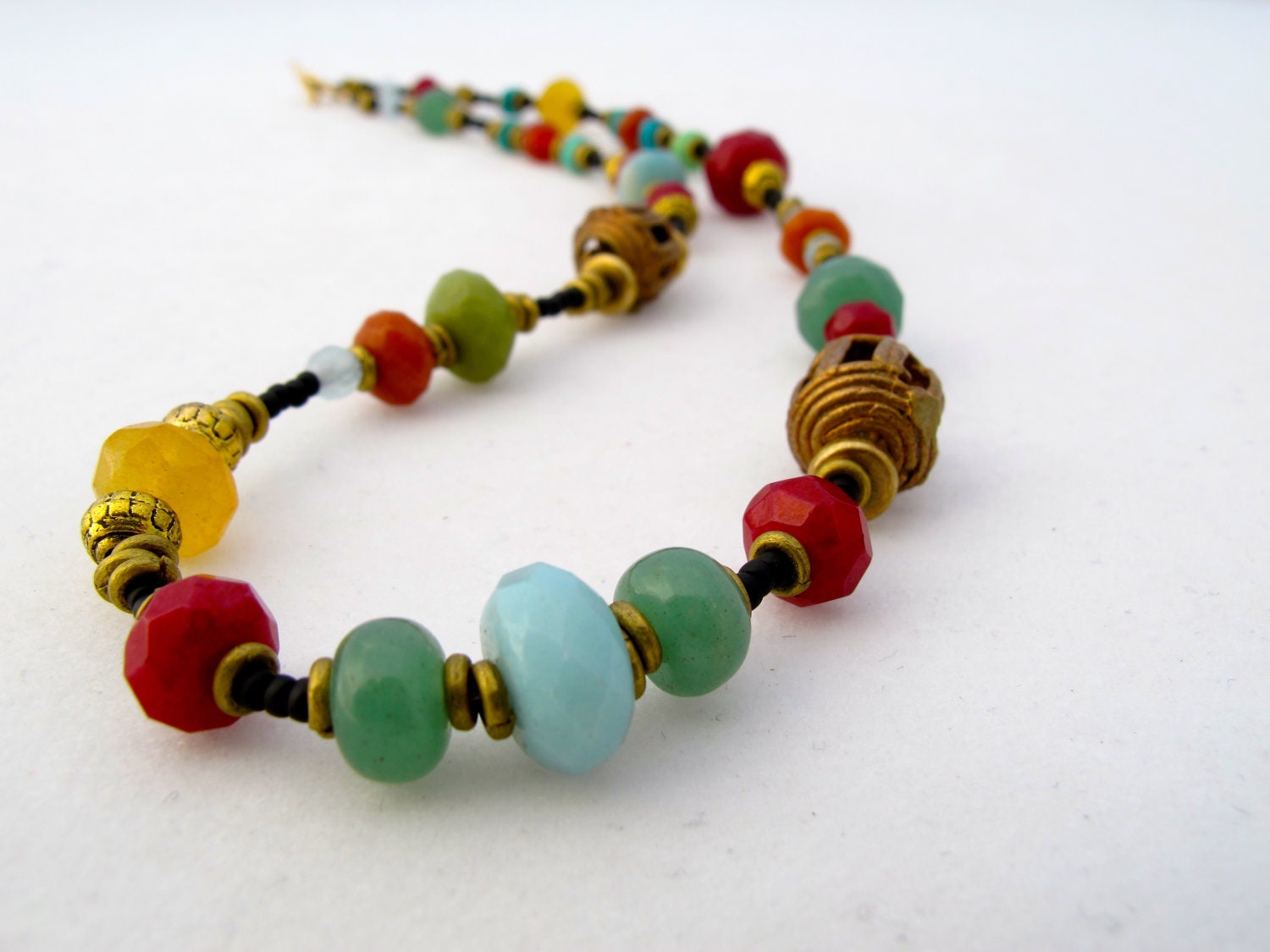 Statement Necklace - Colorful Mixed Gem