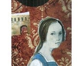 MARIA original mixed media portrait figurative woman