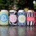 monogrammed drink koozie - choose one from 6 template designs, customize name/initials only