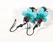 Catrina Skull Earrings on Black Wire - Day of the Dead