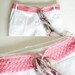 Pink Crochet Belt - Vintage style, Adjustable, Plus size, Mercerized cotton lace fashion, Waist belt wear