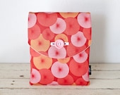 iPad Case, iPad Sleeve, iPad Cover - "Summer Pinwheels" - Padded with Pocket & Button - Coral, Pink, Peach