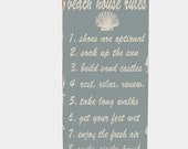 Beach House Rules Wooden Sign Typography Word Art -  Extra Distressed All Paint - Your Choice of Colors