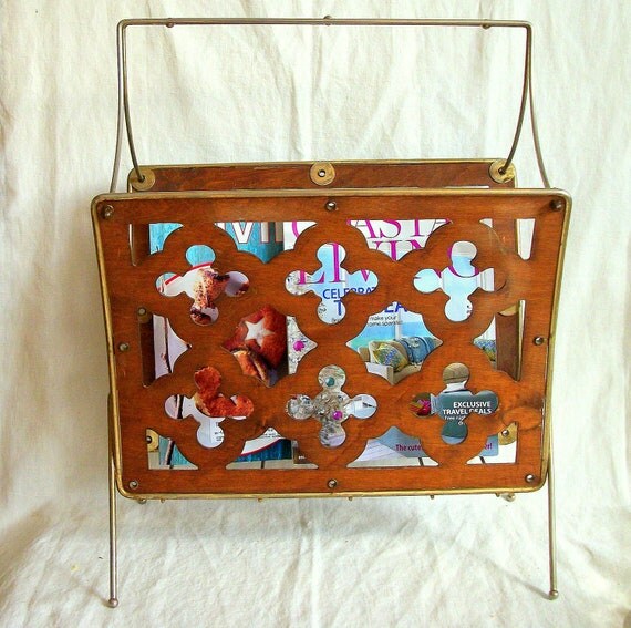 Vintage Hollywood Regency Magazine Rack