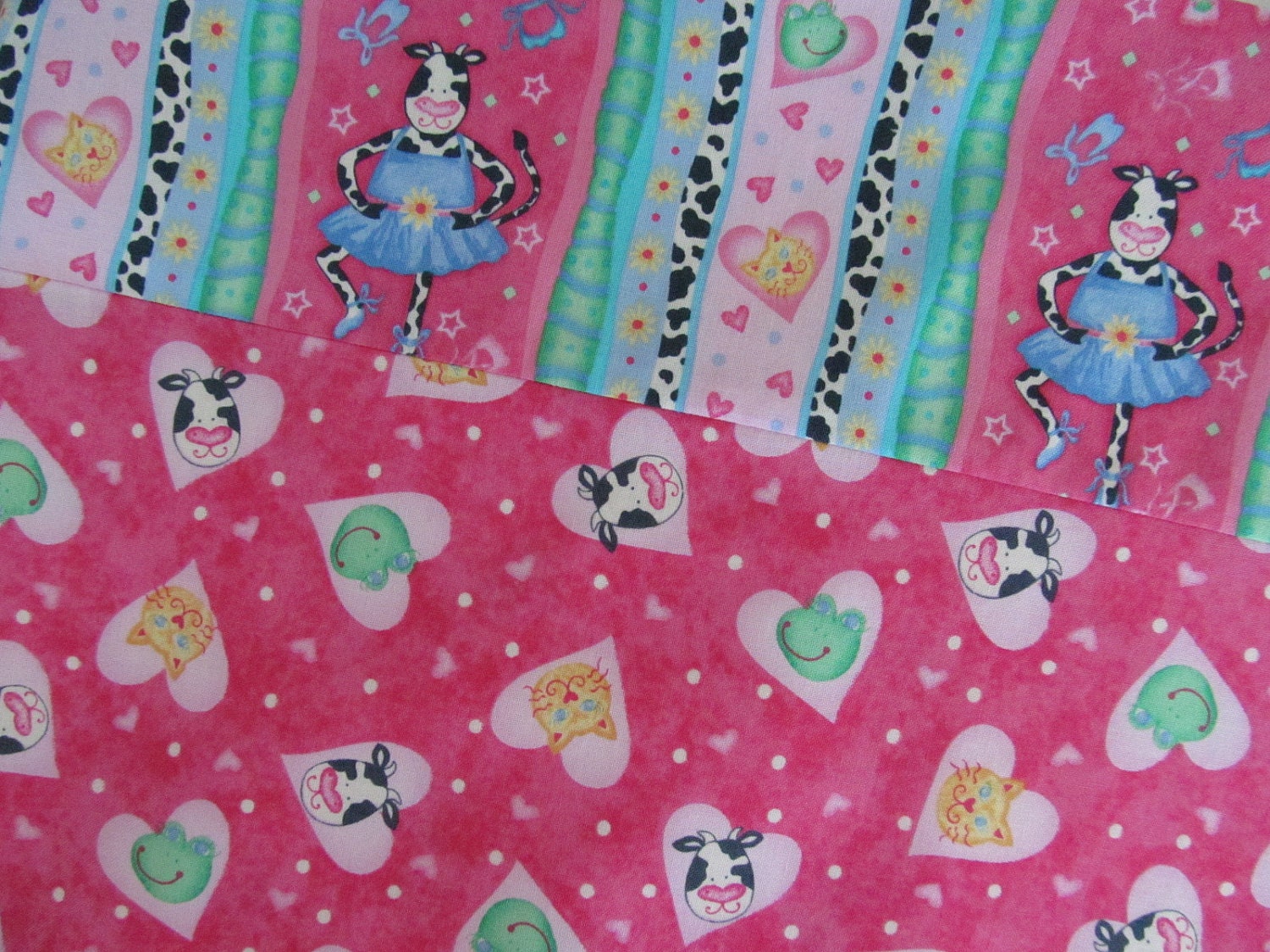 Pillowcase, Standard Size, Ballerina Cow, Frog, and Cat,