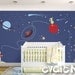 Large Children Wall Decal - Nursery Outer Space Theme with Stars, Spaceship, Aliens and Astronauts- PLOS070