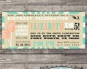Vintage T-length birthday invitation & coordinating tags Il_170x135
