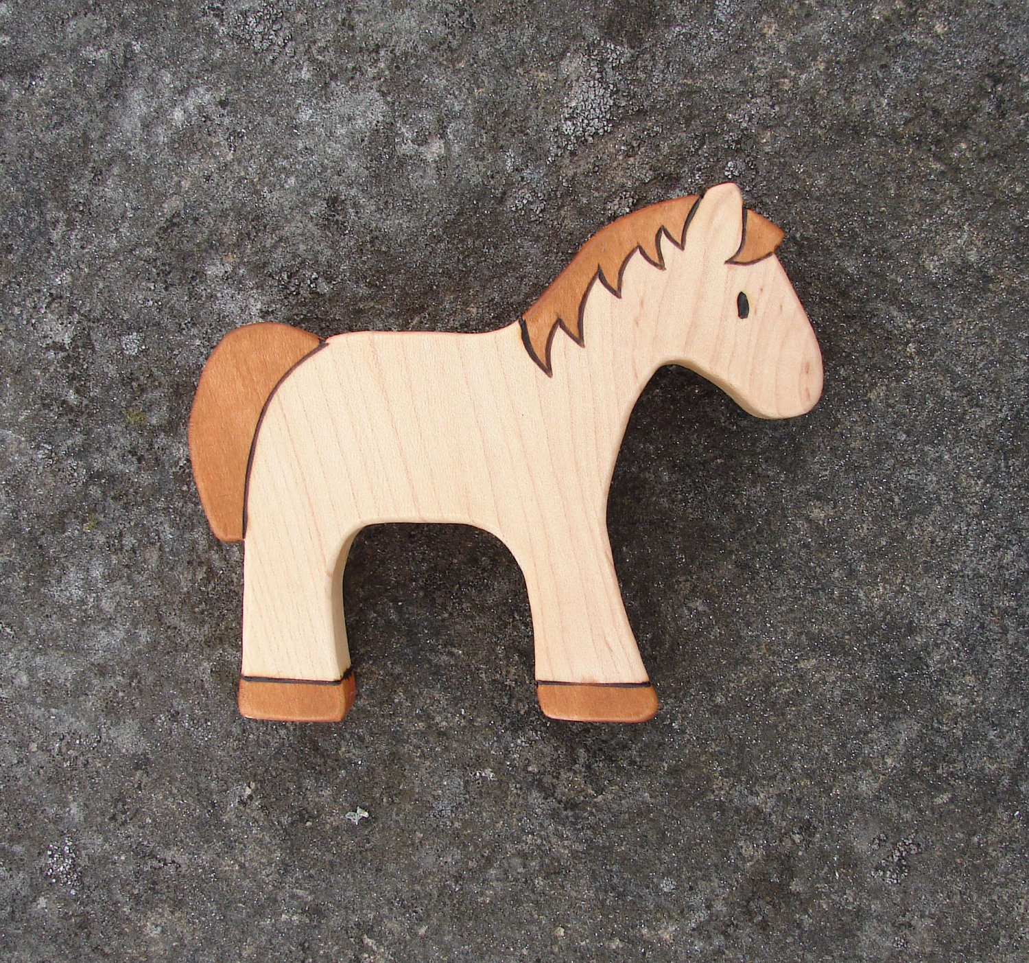 Horse Wood Toy, Maple - pony - natural wooden toy for baby, or toddler toy