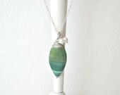 green agate pendant, agate necklace,modern jewelry,spike jewelry,valentine day,minimalist jewelry