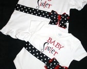 GIRLY GIRL SWEETNESS.....Custom Personalized Big Sister/Little Sister Matching Outfits For Baby Girl and Toddler
