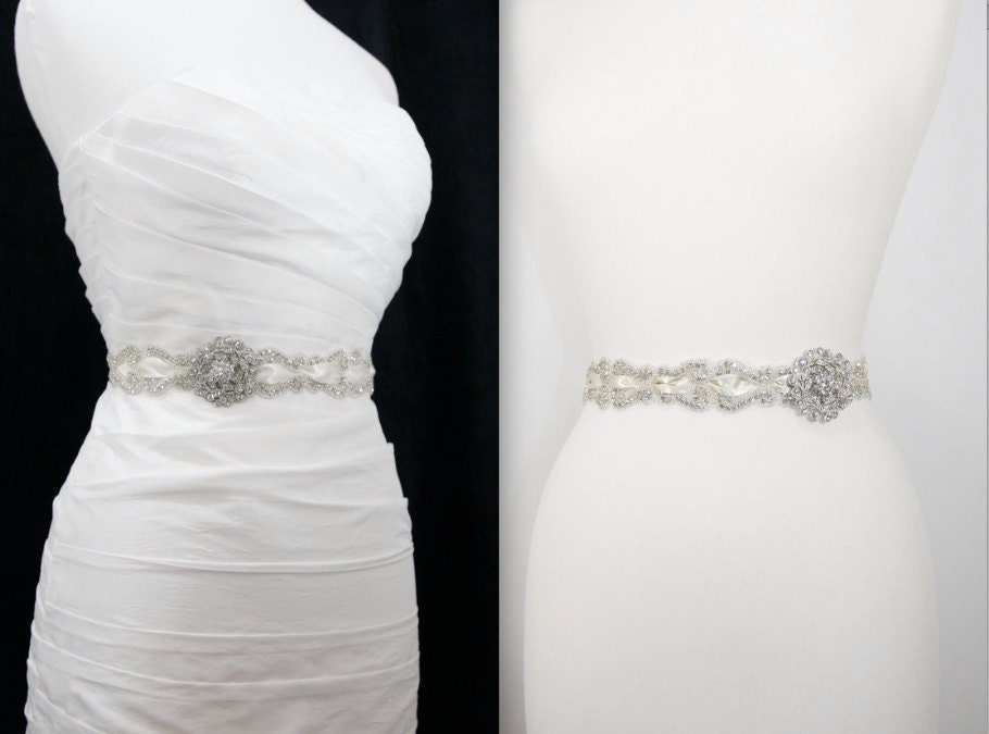 Vintage  L'Amour  bridal sash, wedding sash belt