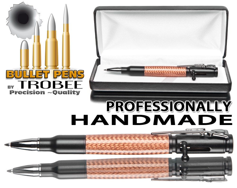 Valentines Day - Unique gift bullet pen with special copper braids