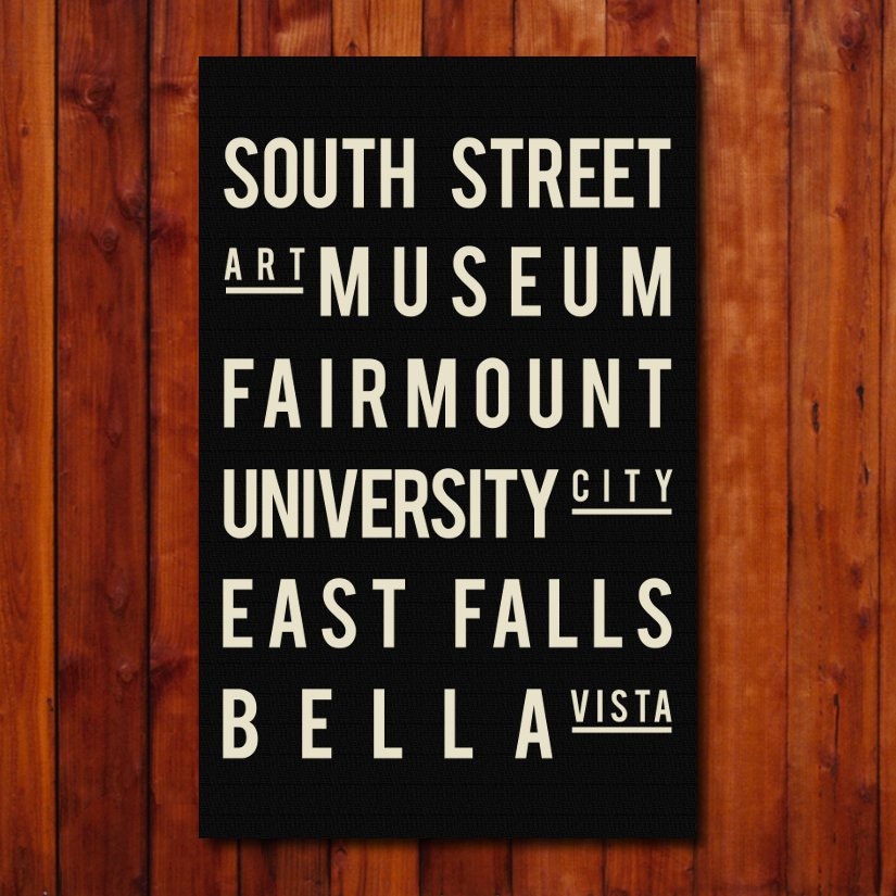 Philadelphia - Subway Art - Typography Print - City Poster -  Modern Home Decor - Gift - Industrial Chic - Vintage Style - 11x17