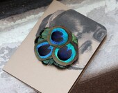 Jewel-toned Peacock and Lady Amherst Pheasant Feather Fan Hair Clip