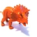 Orange Triceratops, Re-purposed Dinosaur Toy, Upcycled Orange Home Decor