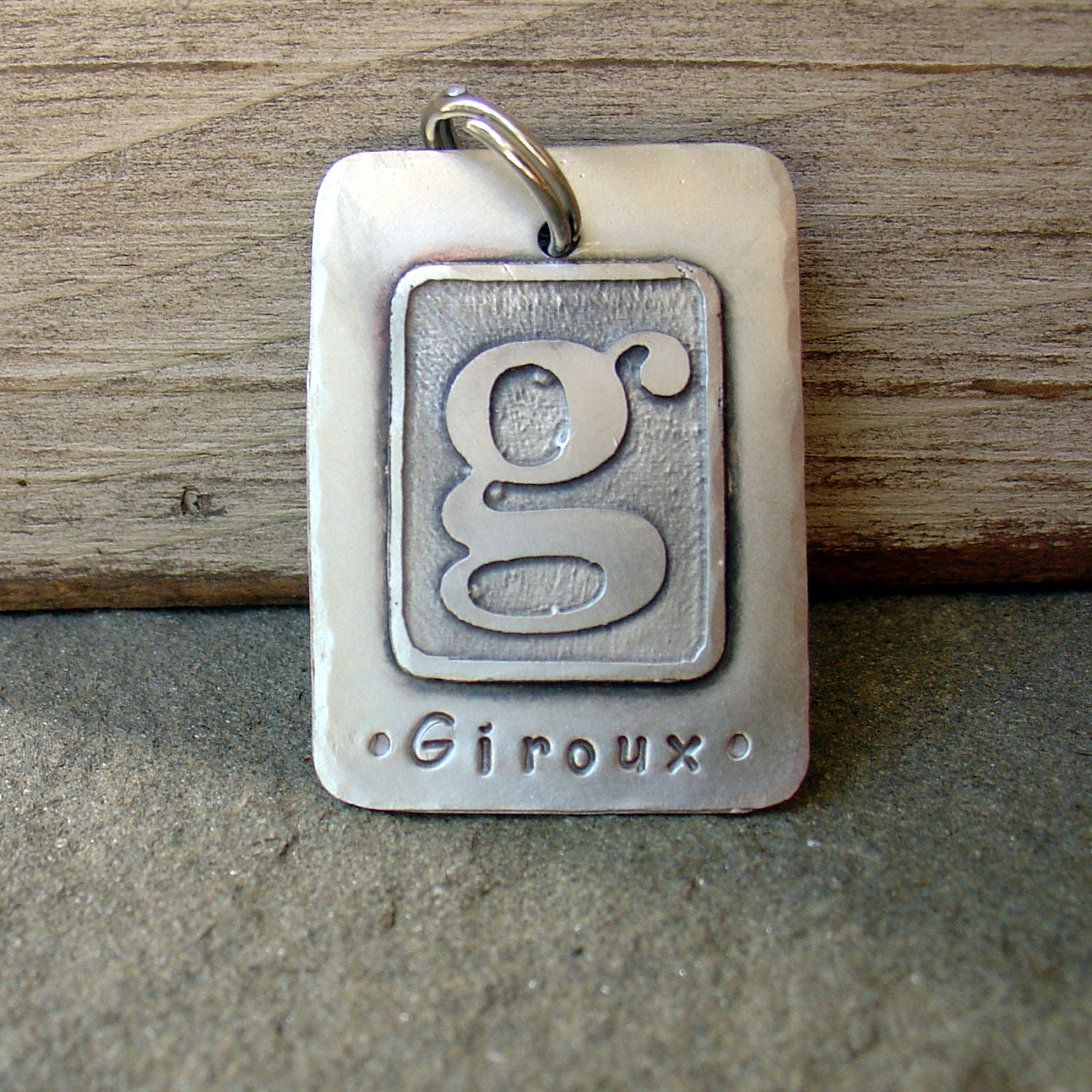 Custom dog tag- personalized metal tag for your dog - etched initial