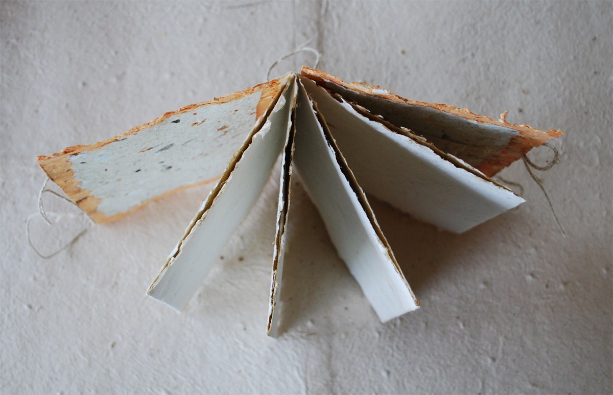 blank journal, accordian, handmade paper