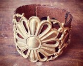 Antique Brass Flower Drawer Pull Cuff