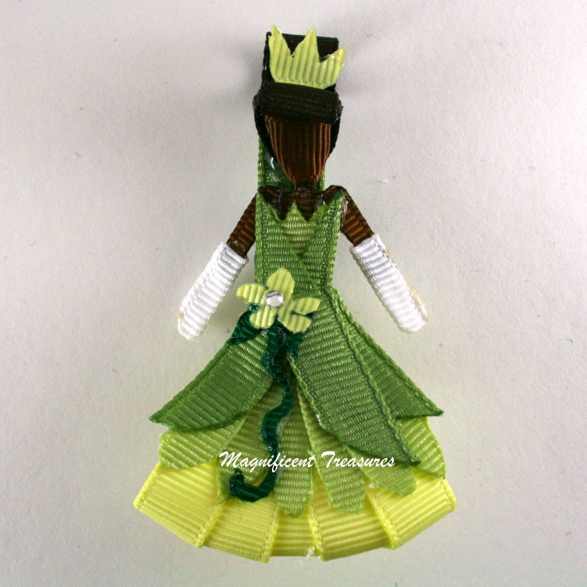 Tiana Inspired Ribbon Sculpture Hair Clip