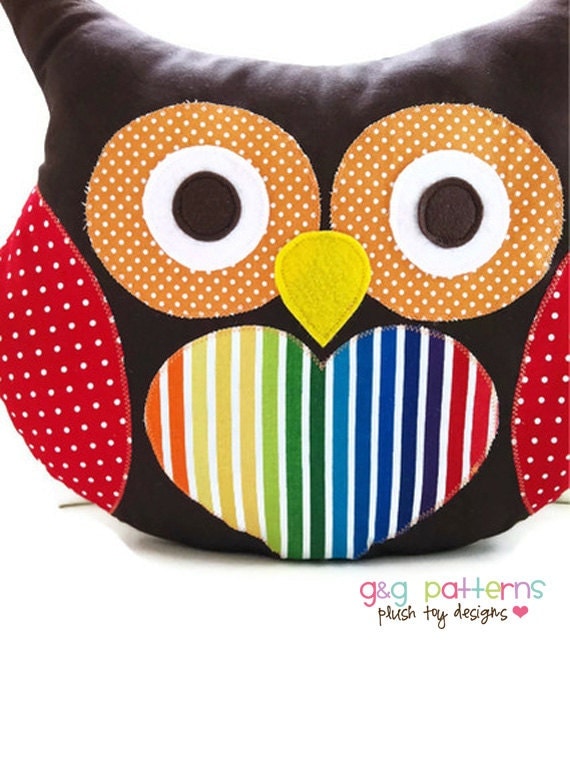 Owl Sewing Pattern Easy Owl Pillow PDF Pattern