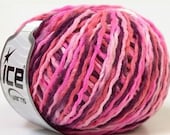 Pink Salmon Purple Acrylic Yarn