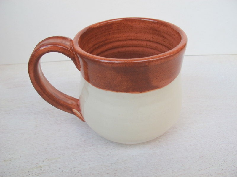 Ceramic Coffee Mug // Handmade Pottery Mug // Coffee Cup in Nectarine