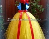 Snow White Princess inspired Tulle Tutu Dress Costume with Matching Headband for Girls 0 - 4T or 22" Chest Measurement