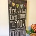 First we had each other wood sign - chalkboard style - vintage lettering - with colored bunting - great gift for nursery or baby shower.