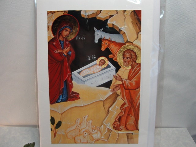 Christmas Nativity Icon Card Photo 5 x 7