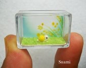 Extreme Micro Snail - Mini Tiny Dollhouse Miniature Insects - Single Thread Crocheted Yellow Snail - Made To Order