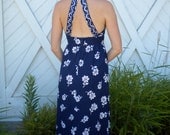 Vintage Blue and White Full Length Dress From Hawaii