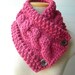 Raspberry Chunky Knitted Scarf, Cowl Neckwarmer, Pink Flambe