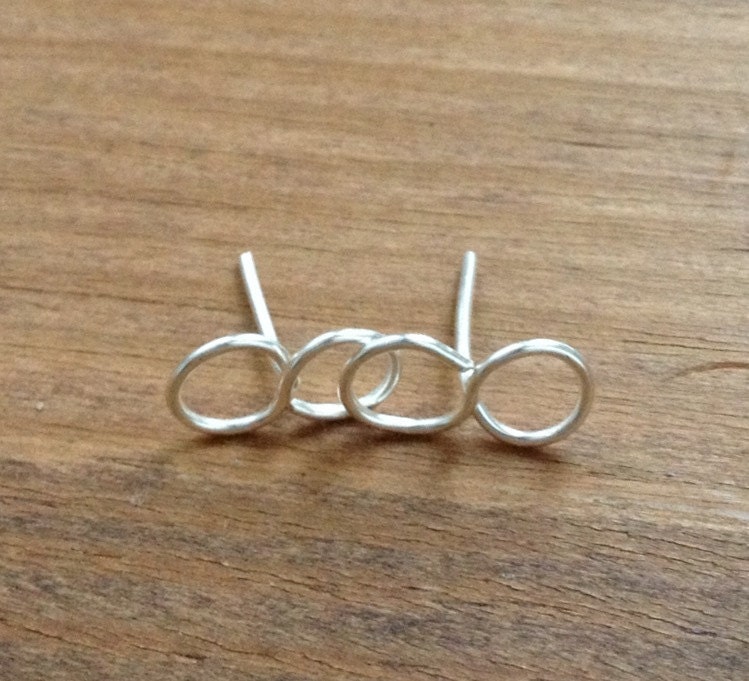 Infinity stud earrings, hypo allergenic, nickel free earrings