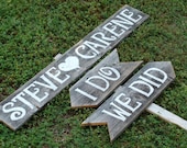 Large Outddoor Wedding Sign I DO We Did With Names. Reception Arrow Sign. Wedding Road Sign. Wedding Party Custom Wedding Gift