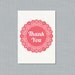 Printable Thank You Card - Doily (Blank)