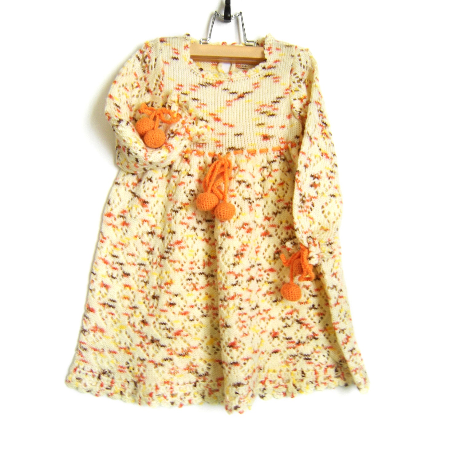 Knitted Baby Dress - Yellow, 12 - 18 months